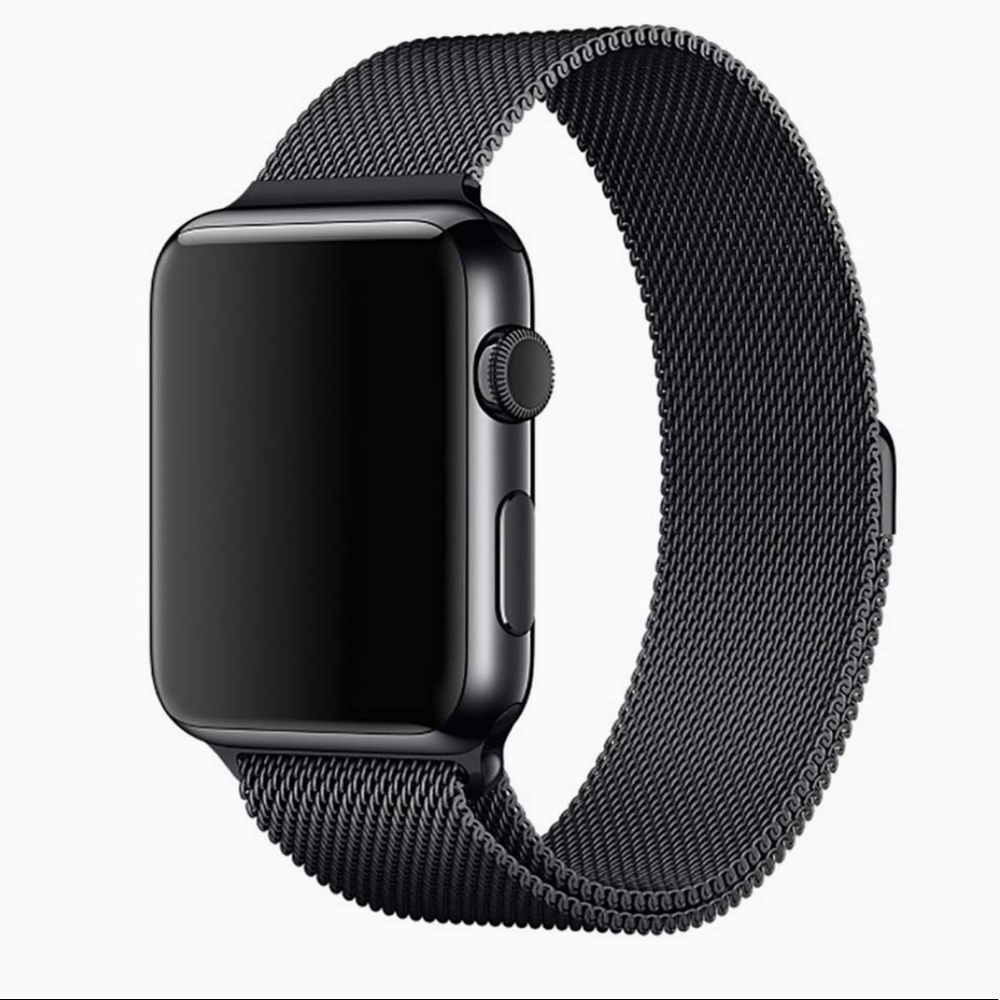 For Apple Black Milanese Loop Band w/ Cover, 40mm